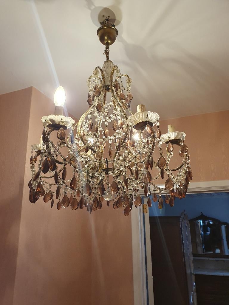 2 kroonlusters te koop, Antiek en Kunst, Antiek | Verlichting, Ophalen