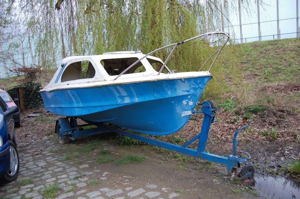 boot 6 meter op aanhangwagen 1500 euro, Ophalen, Gebruikt