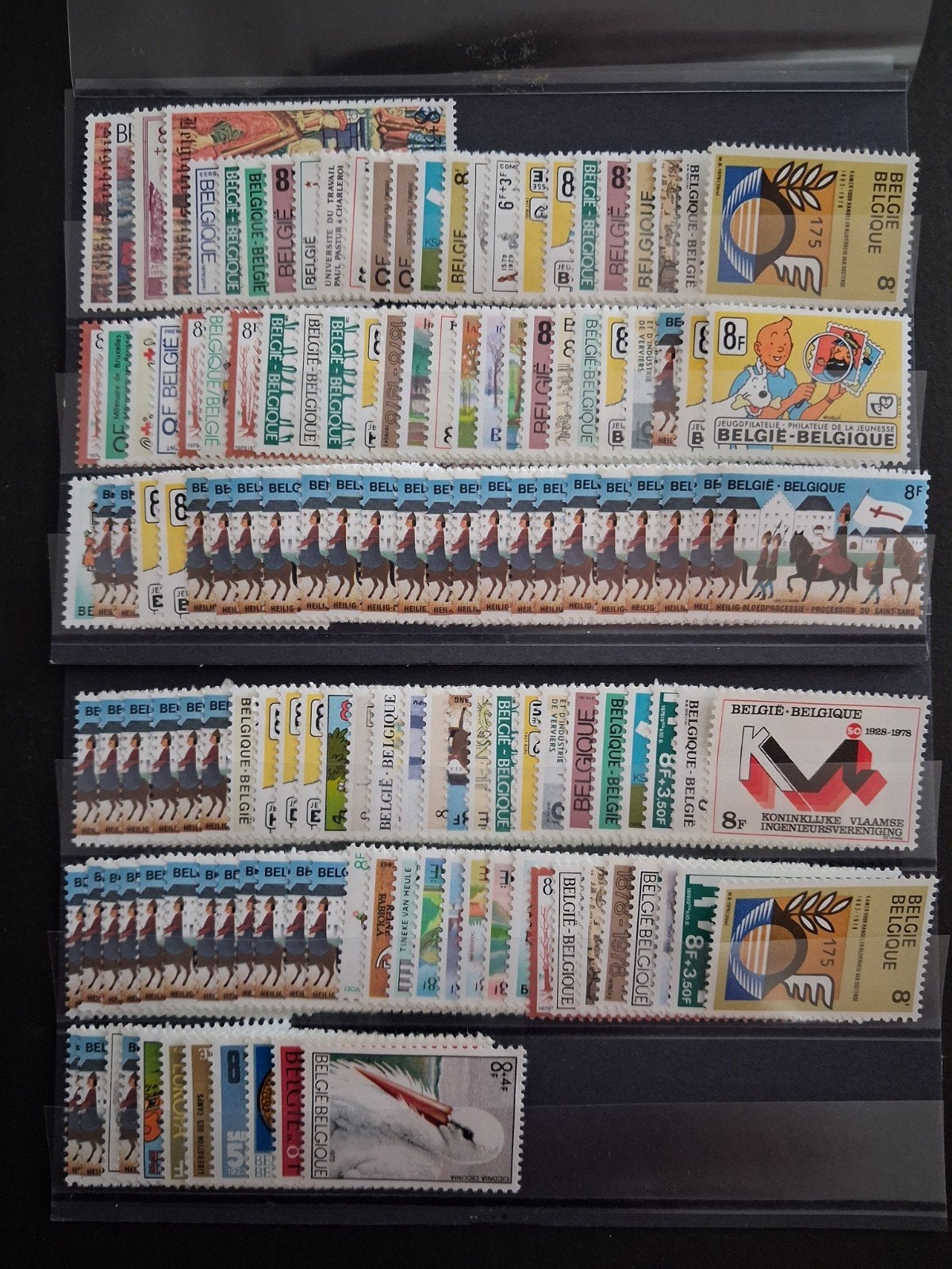 plakzegels: 8 Bfr X 140 zegels postfris, Originele gom, Verzenden, Orginele gom, Kunst, Zonder stempel