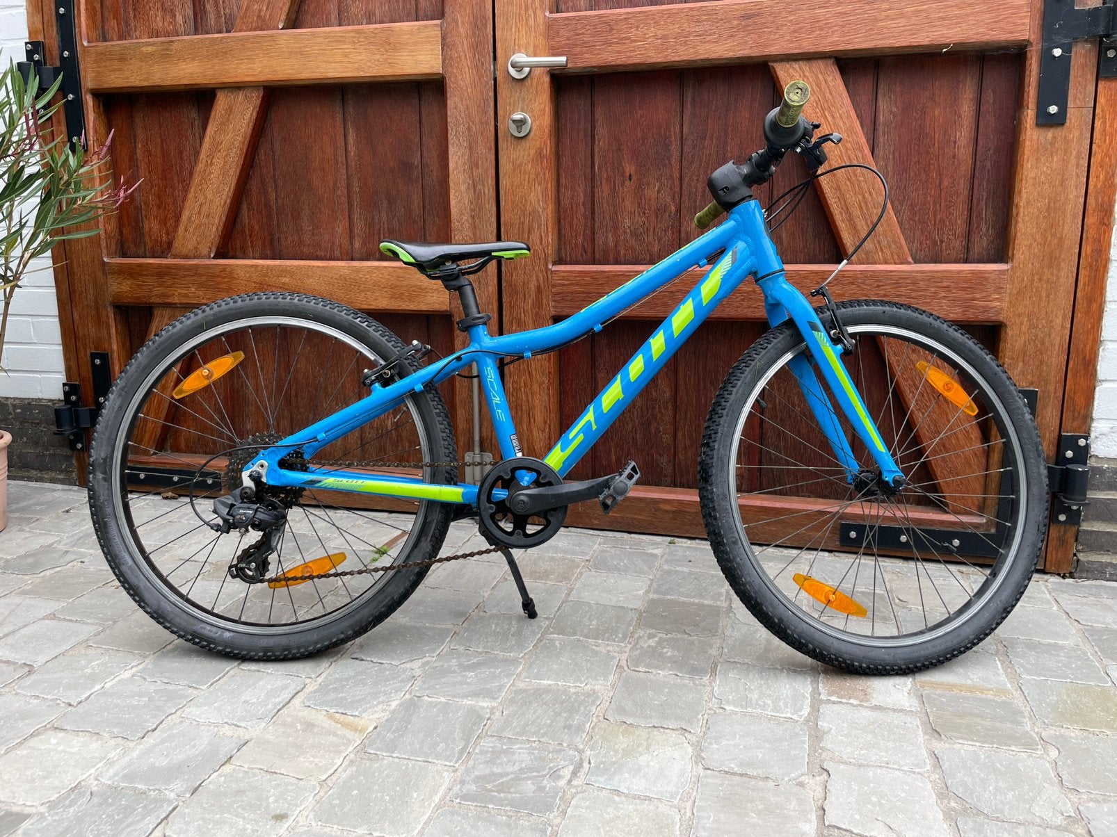 Scott 20 inch mtb – blauw/groen, Ophalen, Gebruikt, Velgrem