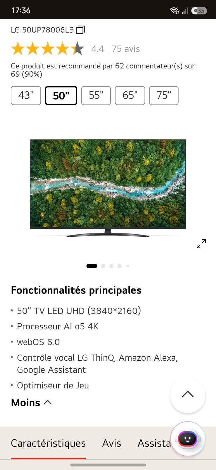 Je vends 50'' (126 cm) | LG TV LED | UHD, Audio, Tv en Foto, Televisies, Ophalen, LED, LG