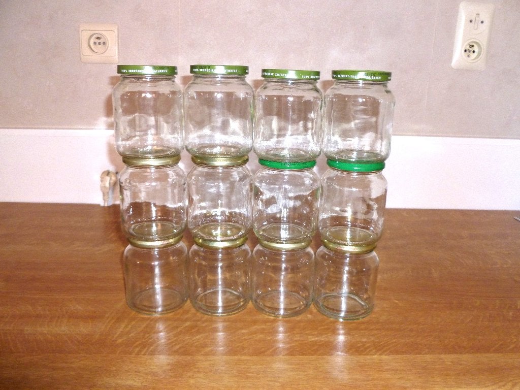 Lot de 12 bocaux IDENTIQUE de 340gr pour confitures..., Maison & Meubles, Comme neuf, Verre, Enlèvement, Autres styles