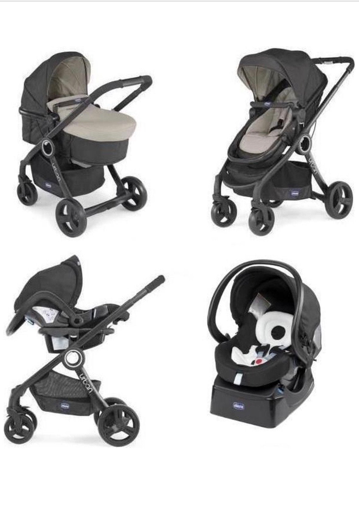 Poussette Chicco Trio Urban Pro, Enfants & Bébés, Enlèvement ou Envoi, Comme neuf