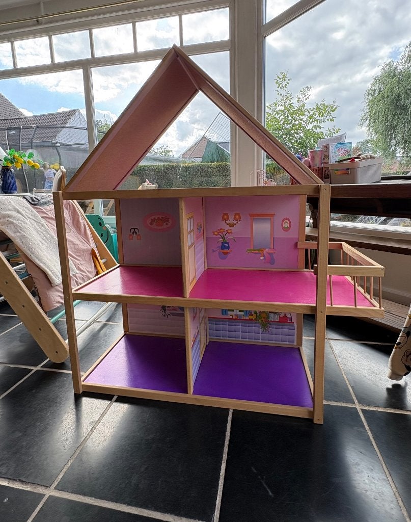 Poppenhuis hout - gratis*, Ophalen, Zo goed als nieuw, Poppenhuis