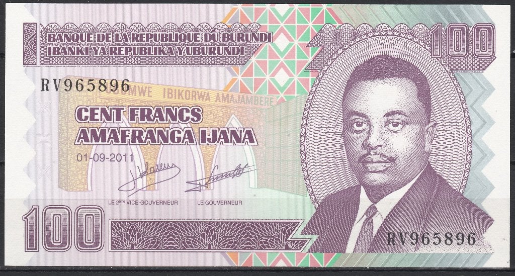 BURUNDI  100 FRANCS 2011 FDC, Postzegels en Munten, Bankbiljetten | Afrika, Ophalen of Verzenden, Burundi, Los biljet