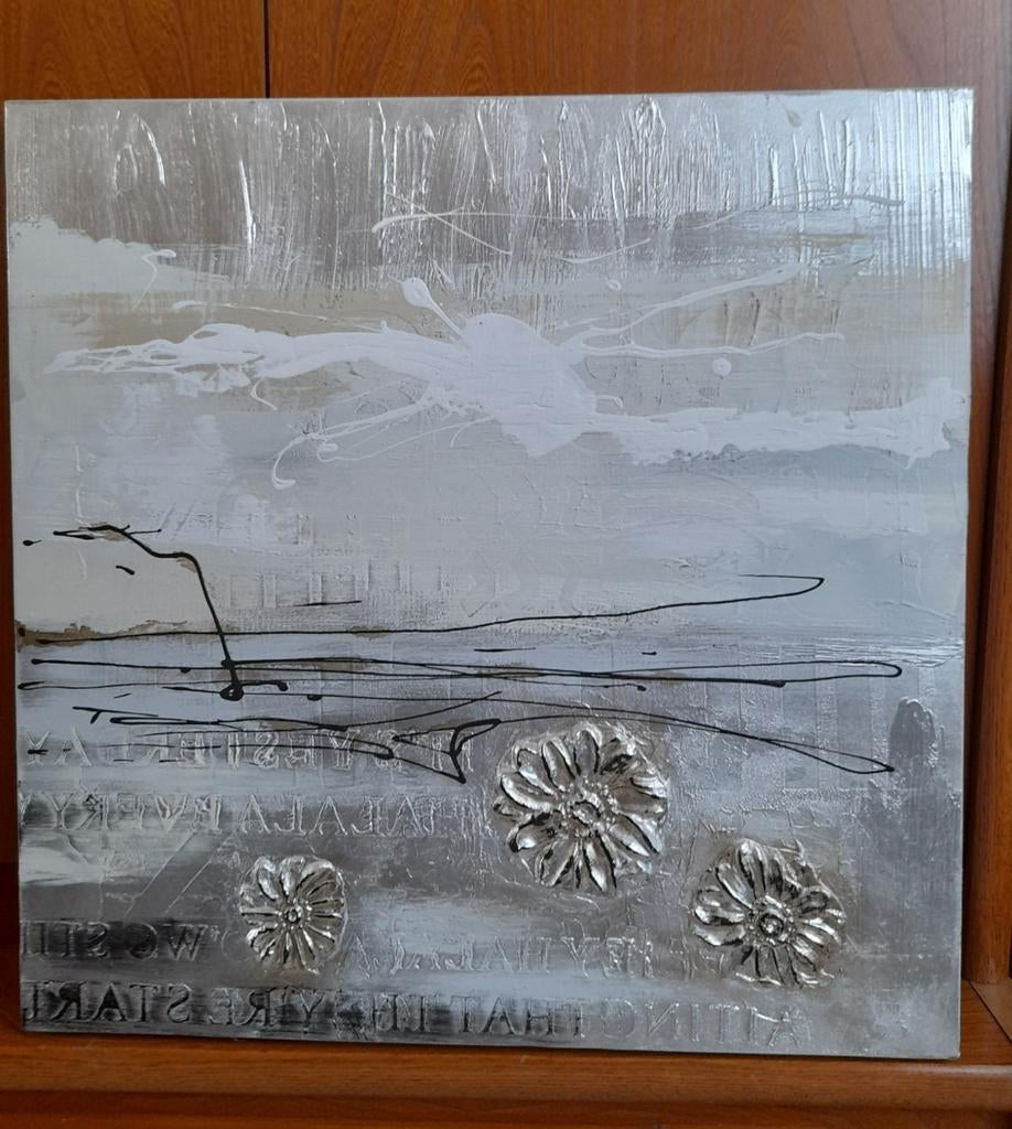 Peinture moderne 60×60cm, Enlèvement, Comme neuf