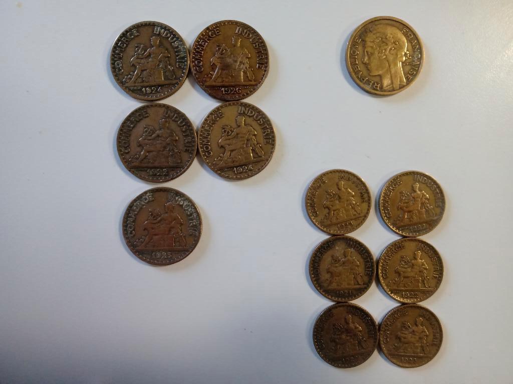 Prachtig numismatisch lot Francs 1920 Morlon Dumard, Ophalen of Verzenden, Frankrijk