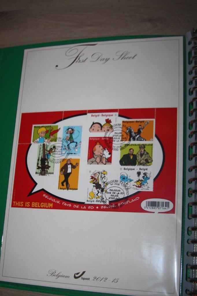 stripfiguren First Day Sheet , This is Belgium stempels,2012, Verzamelen, Ophalen of Verzenden, Overige figuren, Nieuw, Overige typen