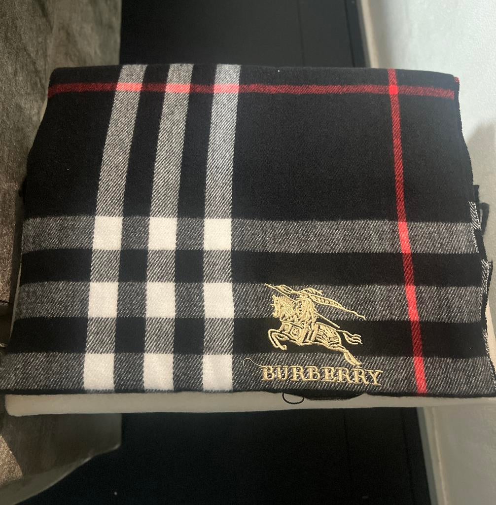 Nieuwe Burberry Sjaal Zwart - 180/34, Enlèvement ou Envoi, Comme neuf, Écharpe