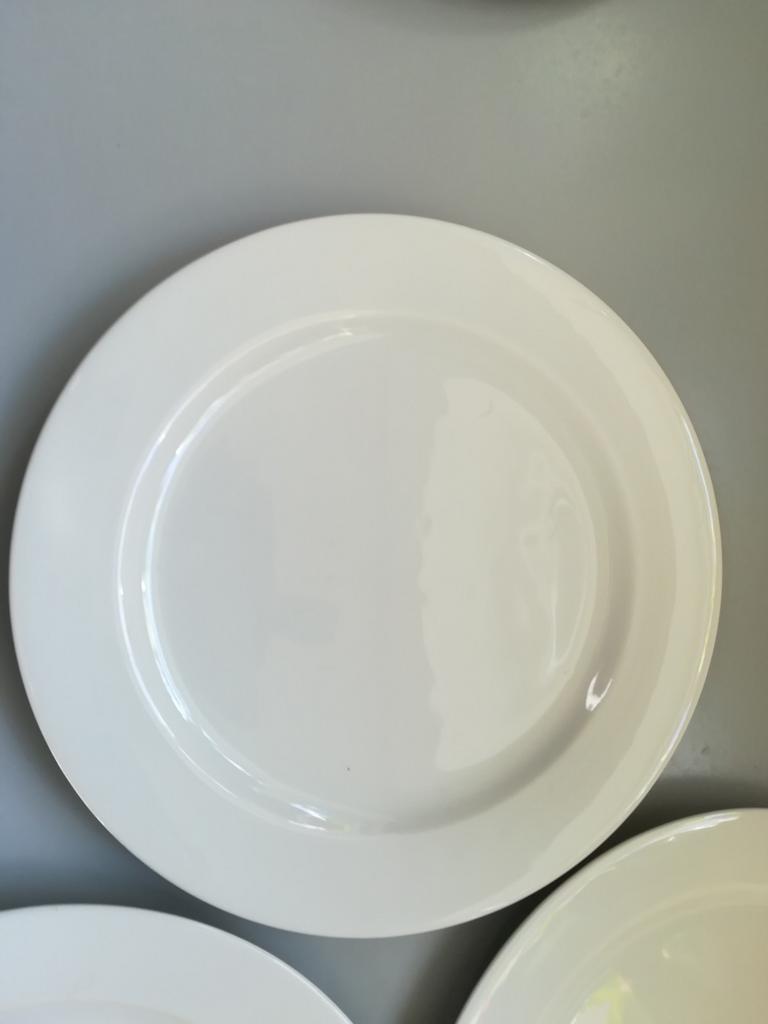 5 witte dessert borden Scherzer Bavaria, Enlèvement ou Envoi, Utilisé, Assiettes(s)