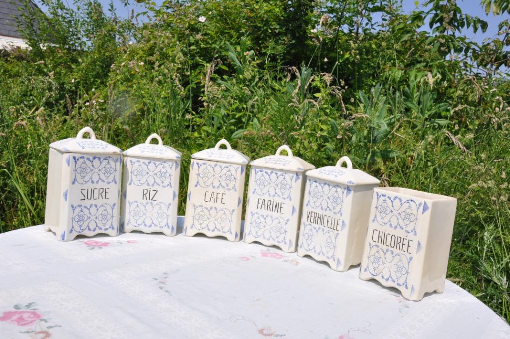 serie de 6 pots a condiment en faience MW, Enlèvement ou Envoi