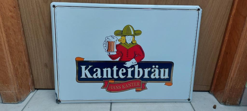 Plaque émaillée bière Kanterbräu (Emaillerie Belge), Enlèvement ou Envoi, Comme neuf, Panneau publicitaire