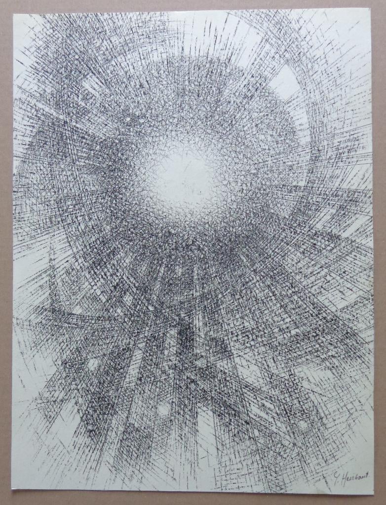 GEERT HEIRBAUT / ABSTRACTIE / ORIGINEEL WERK / 40x30cm / SIG, Antiek en Kunst, Ophalen of Verzenden