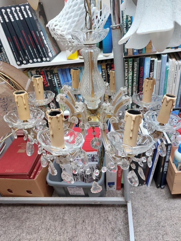 2 Lustres en verre identiques + 1 en verre, Maison & Meubles, Enlèvement, Utilisé, Verre