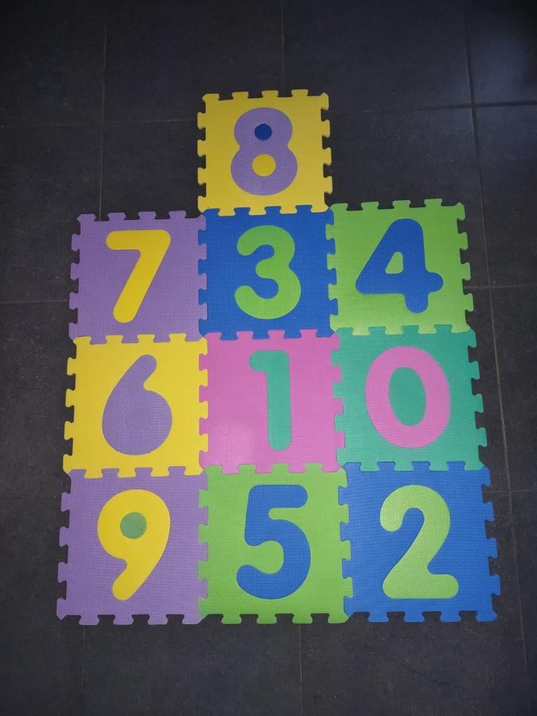 10 foam speeltegels in doorzichtige opbergzak, Enlèvement, Comme neuf
