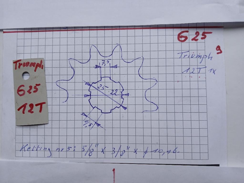 G25 Primair kettingwiel voor Triumph, Ophalen of Verzenden, Nieuw