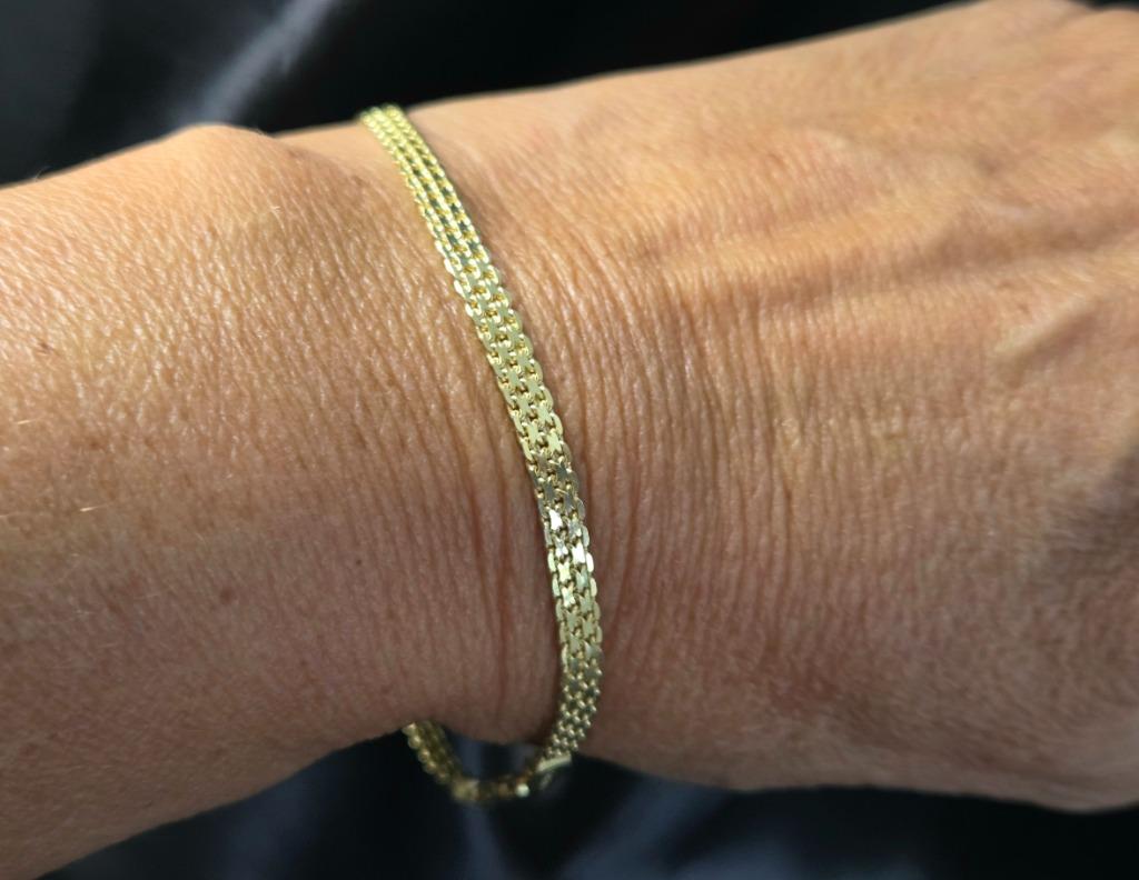Bracelet à maillons fantaisie vintage en or. 2025/644., Envoi, Comme neuf, Or, Or