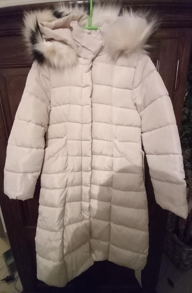 Nieuwe gewatteerde winterjas m 44 met kap en afneembare pels, Enlèvement ou Envoi, Neuf, Taille 42/44 (L)