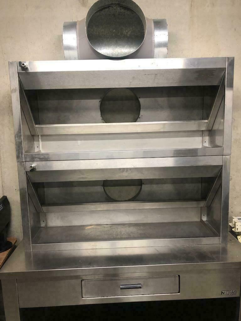 inox dampkap zonder motor 135 x 40 x 60 (2 stuks), Enlèvement ou Envoi, Utilisé, Autoportant, Autres types