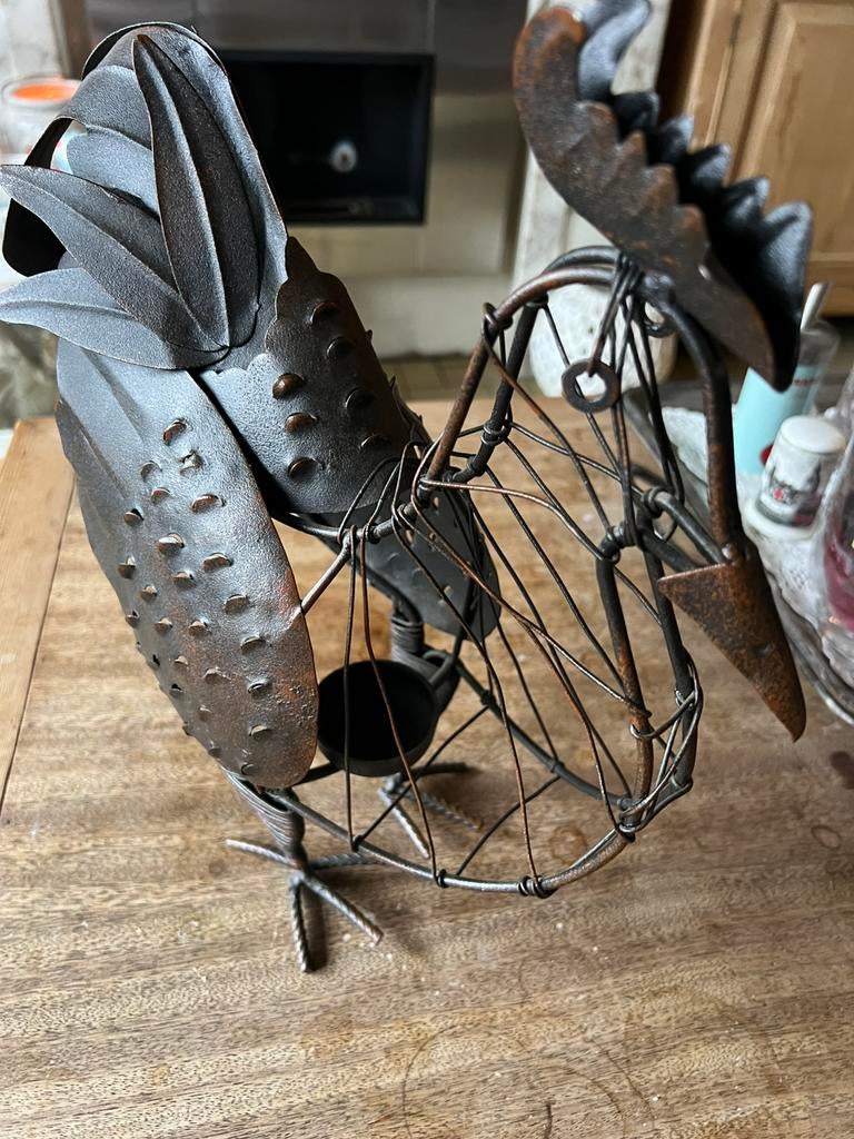 Metalen Haan met theelichthouder, Ophalen, Zo goed als nieuw