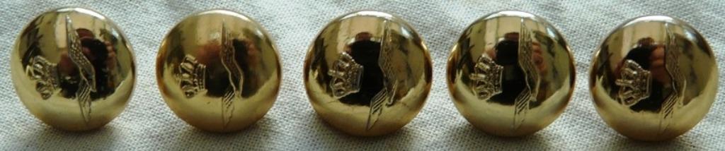 Knopen Lotje, Uniform DT, KLu, diameter 15mm, 5 stuks.(Nr.3), Verzamelen, Ophalen of Verzenden, Luchtmacht, Kleding of Schoenen
