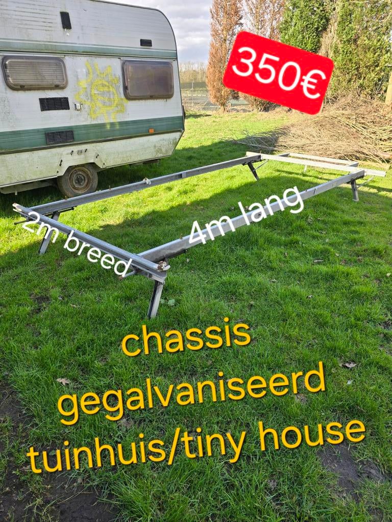 Tuinhuis chassis bouw tiny house pipowagen platform caravan, Ophalen, Zo goed als nieuw