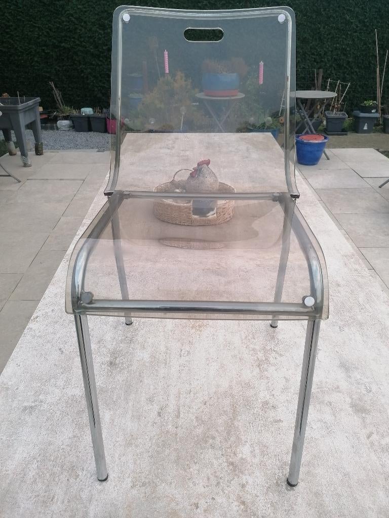 6 CHAISES EN PLEXIGLAS SOLIDES, Maison & Meubles, Enlèvement ou Envoi