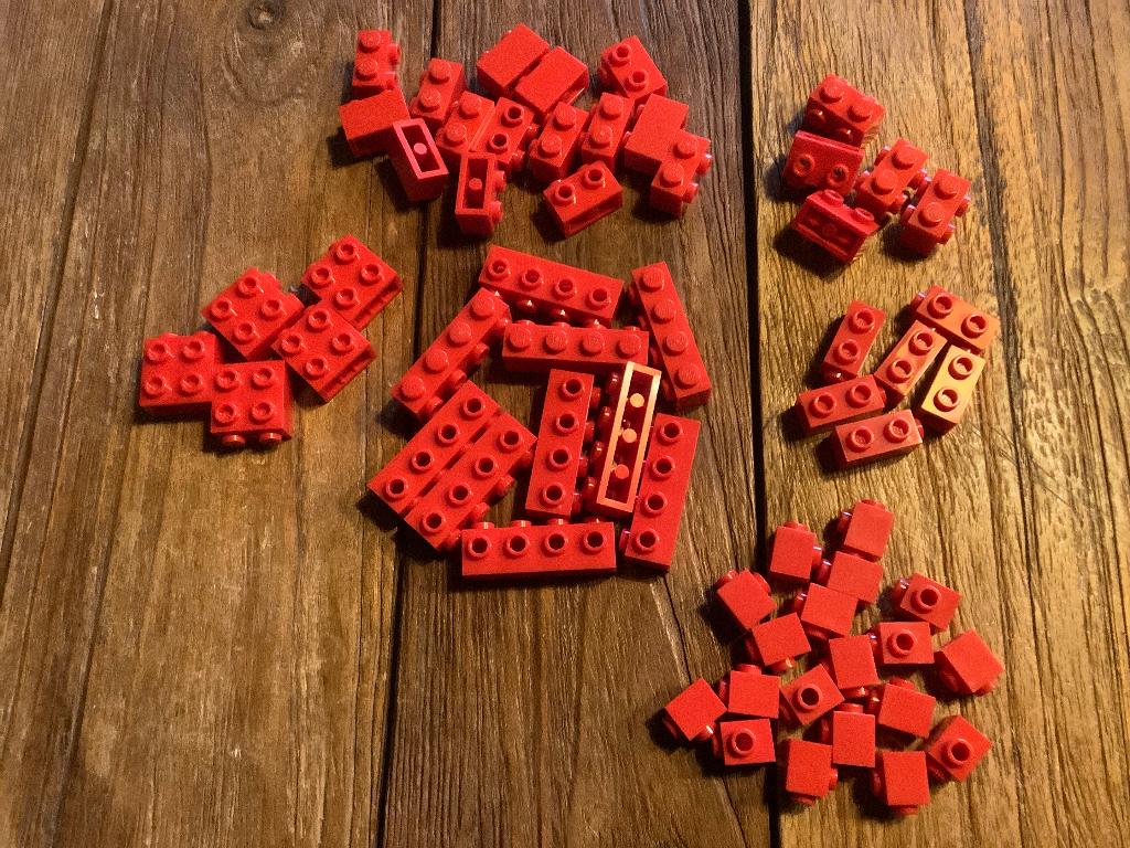 Lego blokjes studs rood 60 stuks / 142-5, Ophalen of Verzenden, Zo goed als nieuw, Losse stenen, Lego