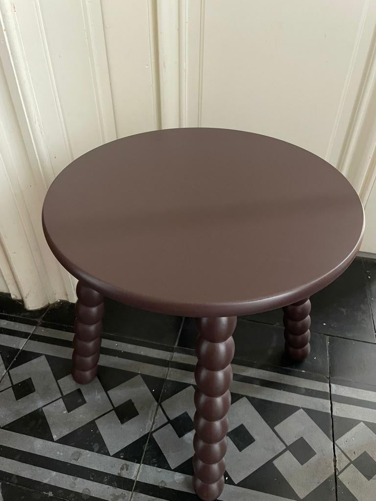 Bijzettafel rond - donkerbruin, Ophalen, Minder dan 55 cm, Rond, Zo goed als nieuw