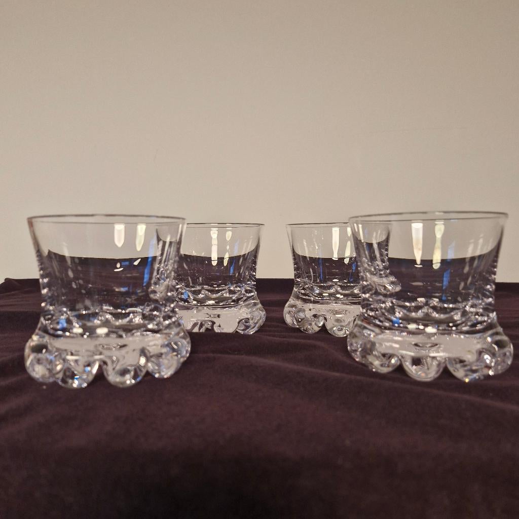 4 verres à whisky Kosta Boda Buster vintage, Antiquités & Art, Enlèvement ou Envoi
