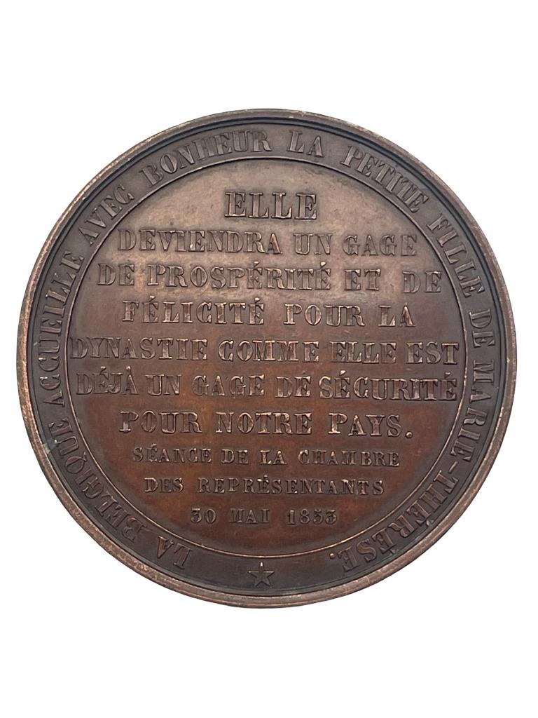 Médaille bronze 1855 – Marie-Henriette d Autriche – Dubois, Enlèvement ou Envoi, Bronze