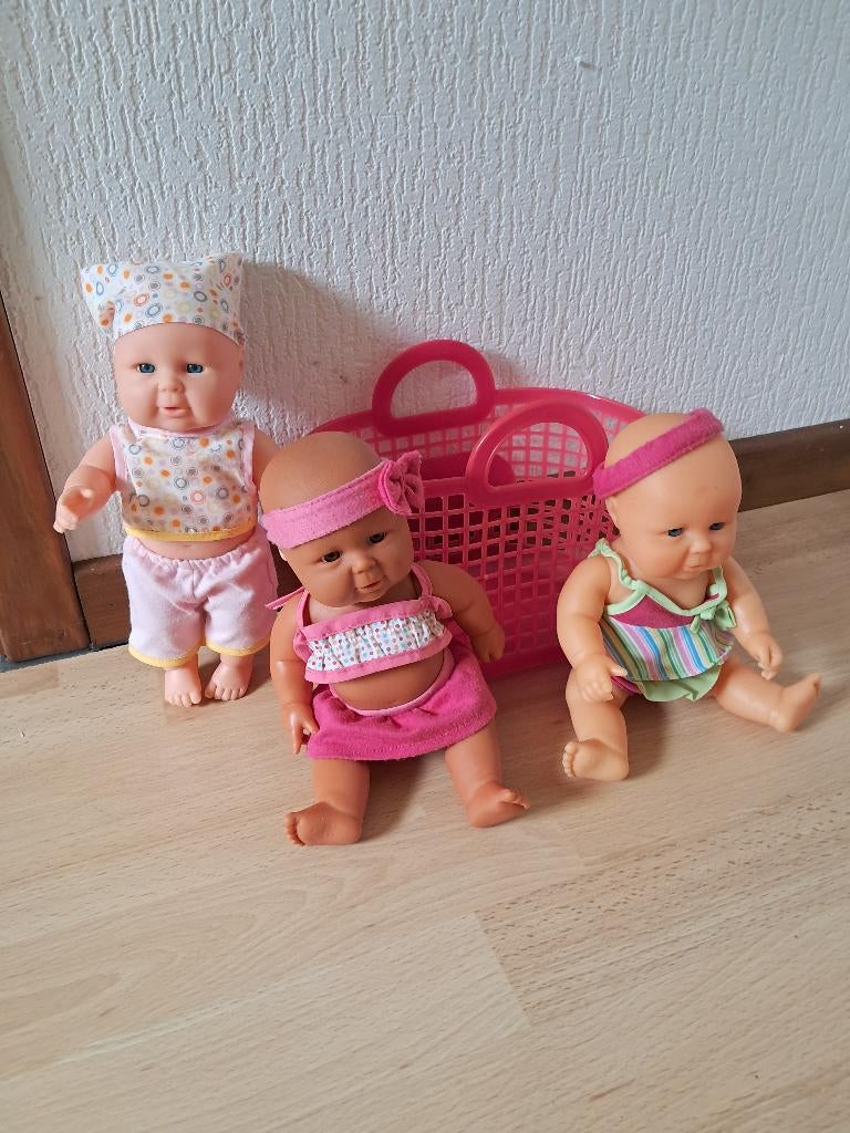 3 poppetjes - 27cm, Ophalen of Verzenden, Gebruikt, Babypop