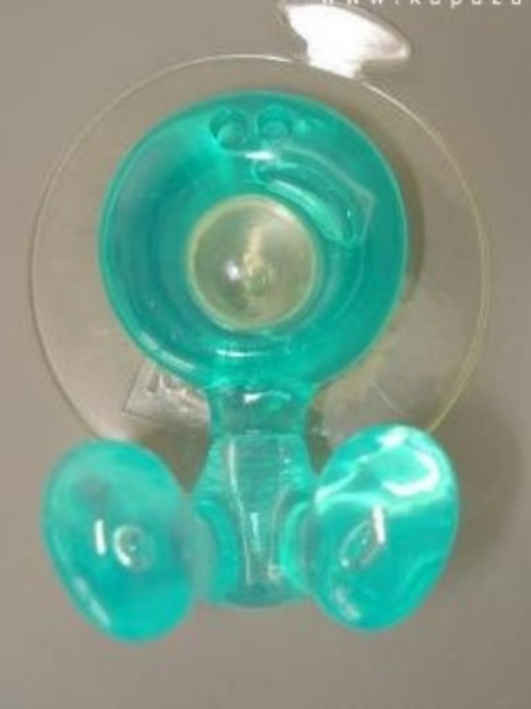 Turquoise kapstokje met zuignap Koziol, Kunststof, Gebruikt, Wandhaken, Ophalen of Verzenden
