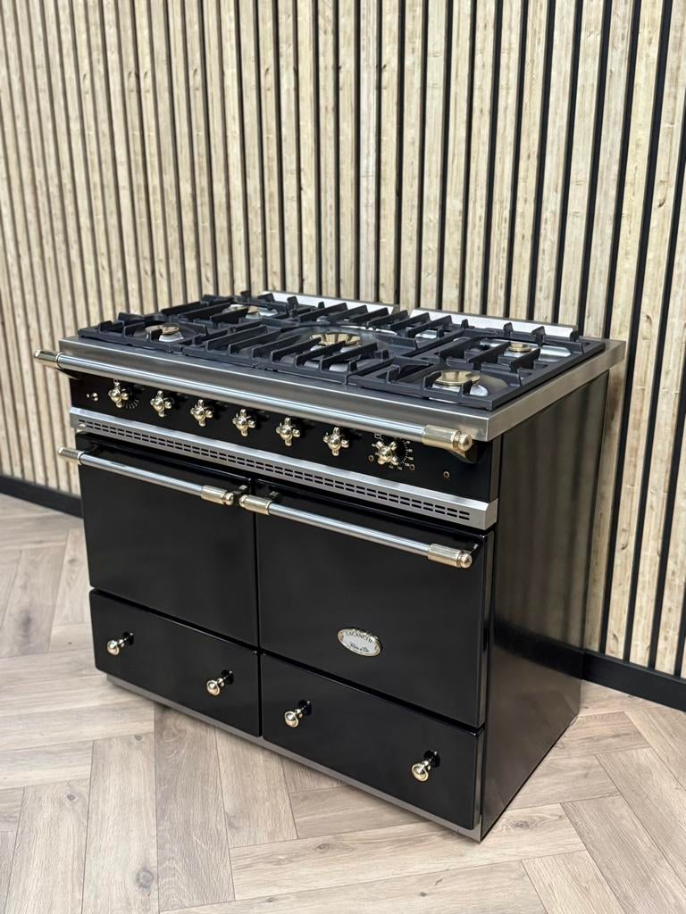 Luxe Lacanche 100cm Zwart Dubbele Oven Gas, Ophalen of Verzenden, Grill, Elektrisch