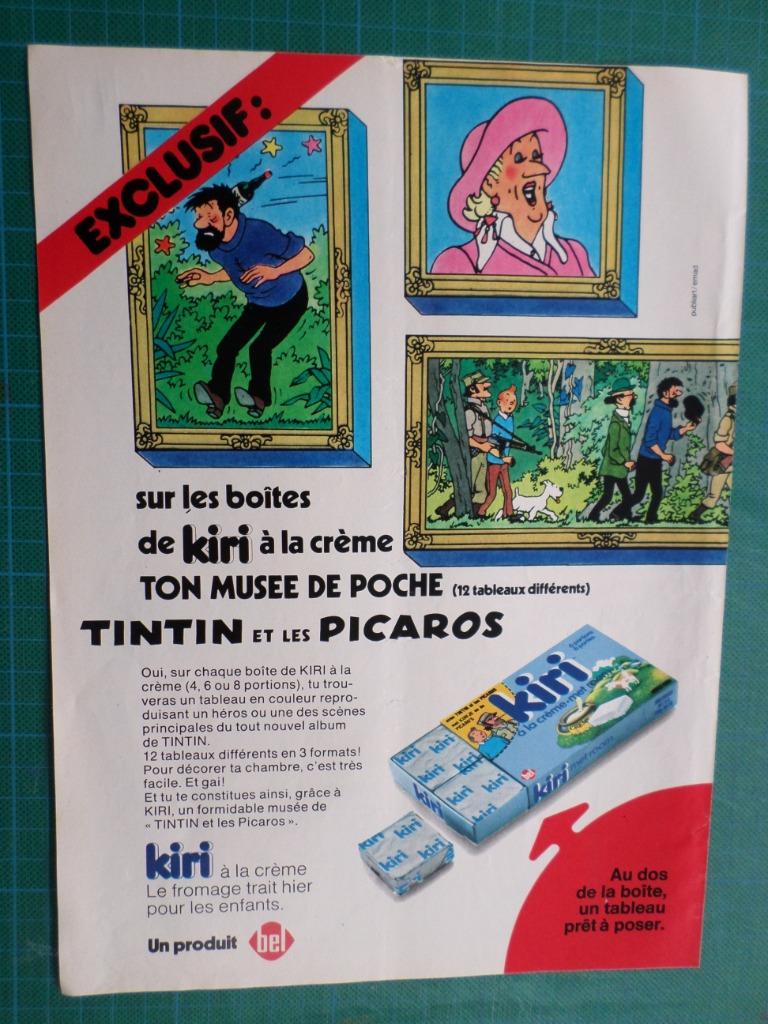 Tintin - publicité papier "Kiri" - 1976, Collections, Enlèvement ou Envoi, Tintin, Utilisé, Autres types