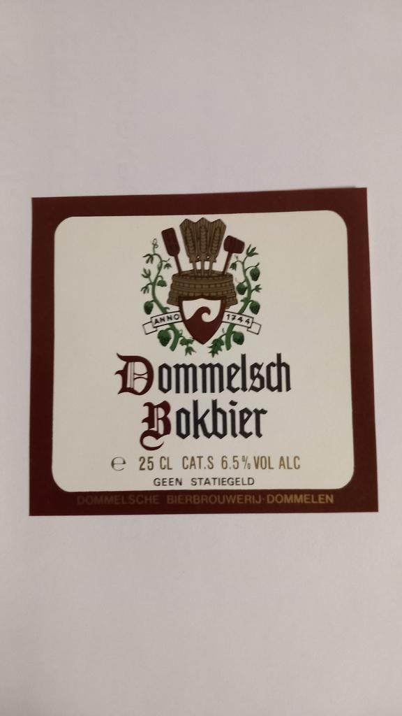 Dommelsch Bokbier, etiket (51), Verzamelen, Ophalen of Verzenden, Zo goed als nieuw, Dommelsch