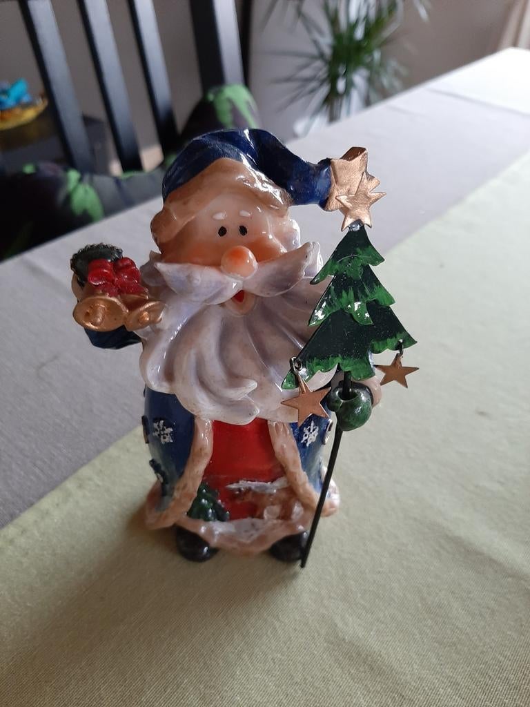 Kerstman beeldje met staf 14 cm, Enlèvement ou Envoi, Comme neuf