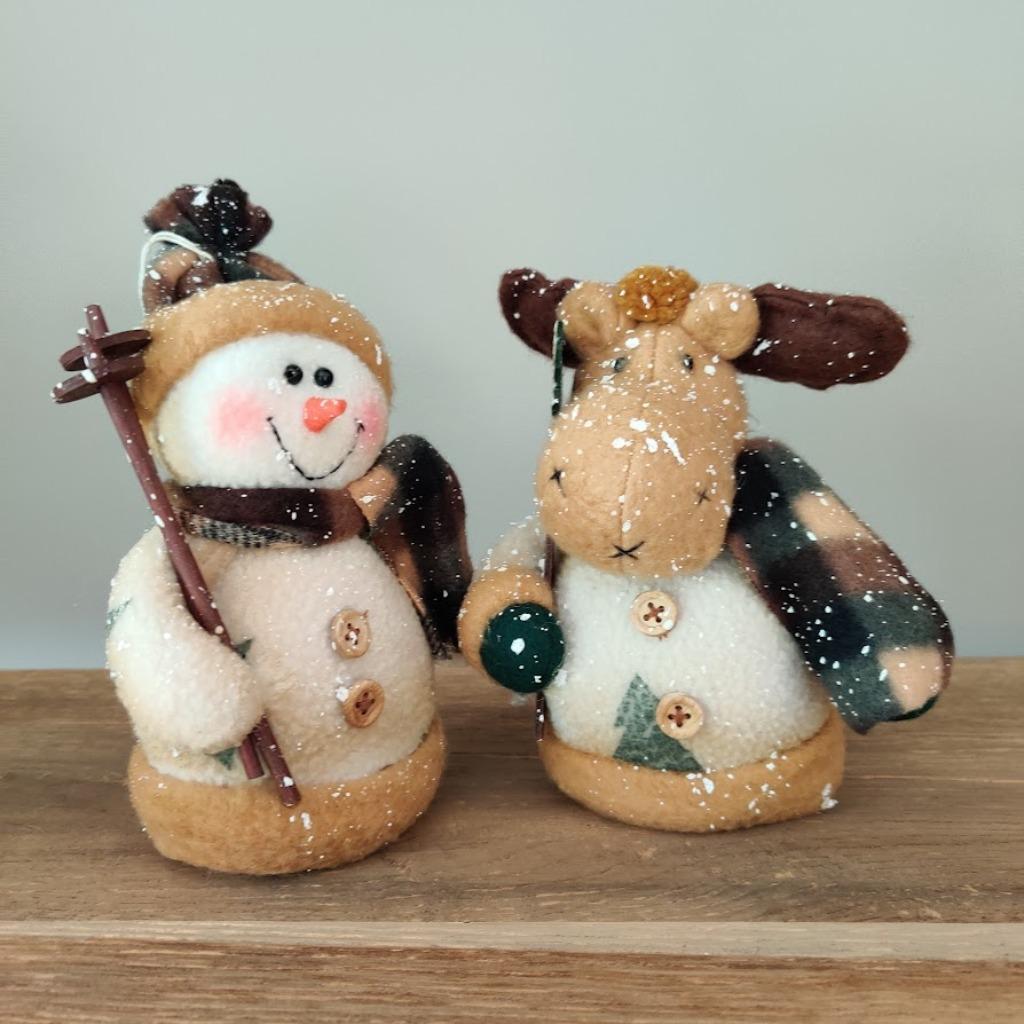 kerst poppetjes sneeuwpop - Rendier hoogte 16 cm.     nr 78-, Diversen, Ophalen of Verzenden