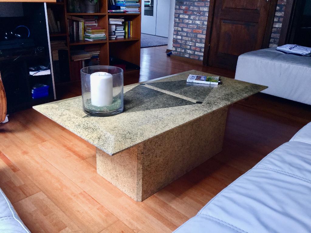 Design salontafel met geometrisch patroon, Huis en Inrichting, Tafels | Salontafels, Ophalen, Gebruikt, 100 tot 150 cm, 50 tot 100 cm