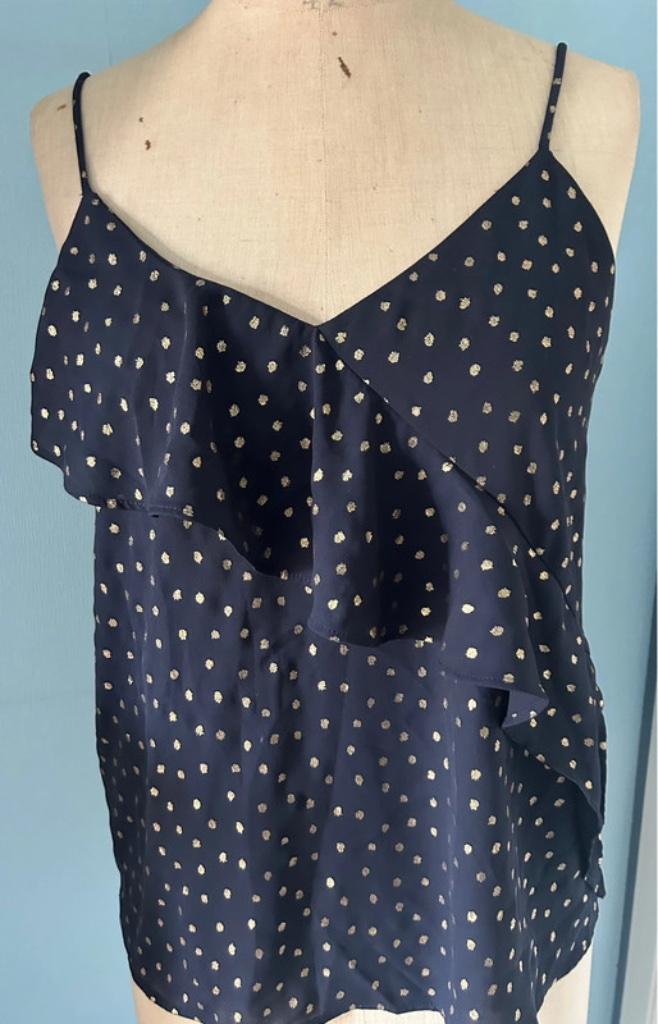 topje van Zara met ruffles en gouden stipjes, Kleding | Dames, Verzenden