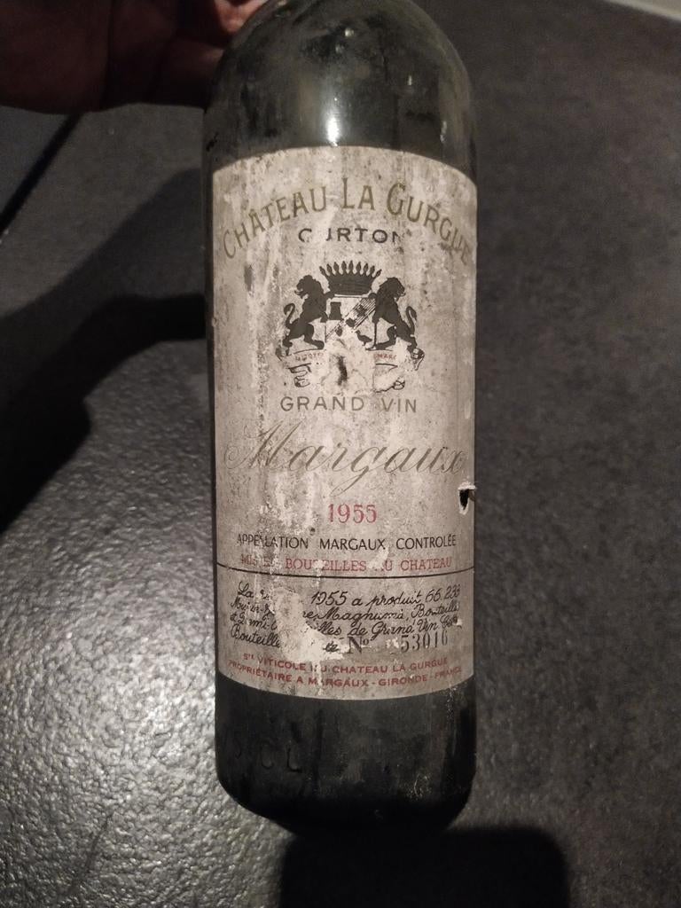 Wijn chateau la gurgue margaux 1955, Ophalen of Verzenden, Rode wijn