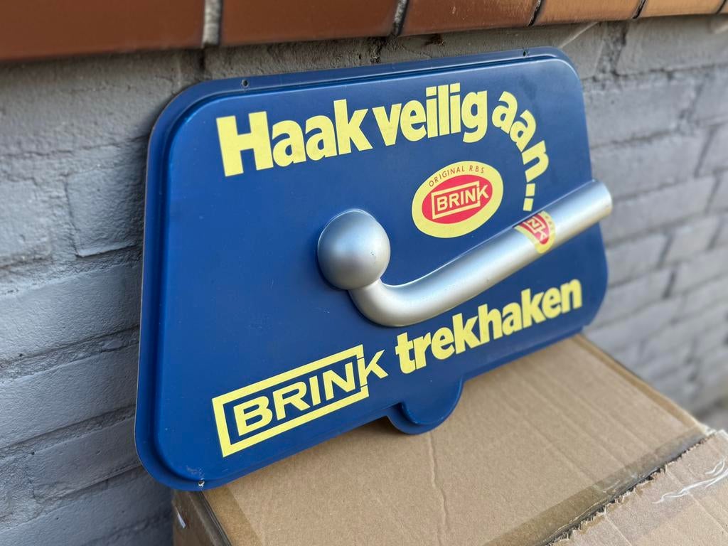 Brink trekhaak oud reclamebord, Ophalen of Verzenden, Gebruikt, Reclamebord