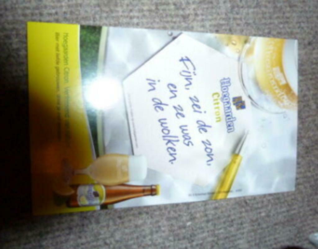 # reclame blad HOEGAARDEN CITRON Brouwerij De Kluis, Ophalen of Verzenden, Gebruikt, Overige typen, Overige merken