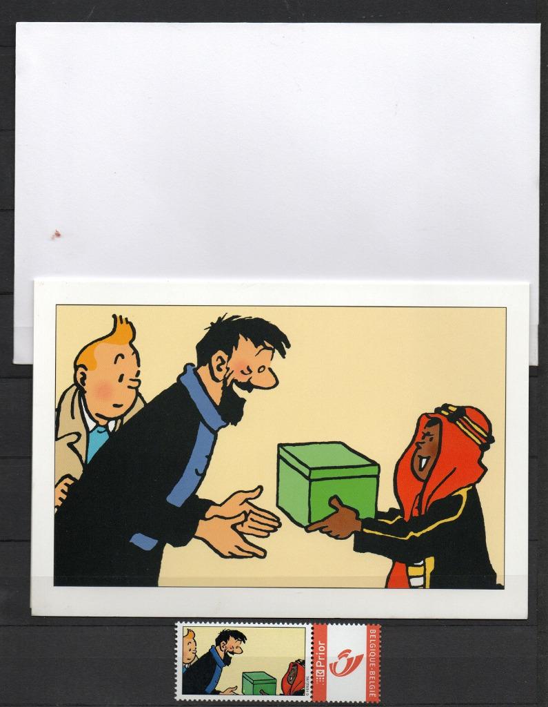 Carte de voeux Tintin / Kuifje : 1 duostamp + 1 carte postal, Enlèvement