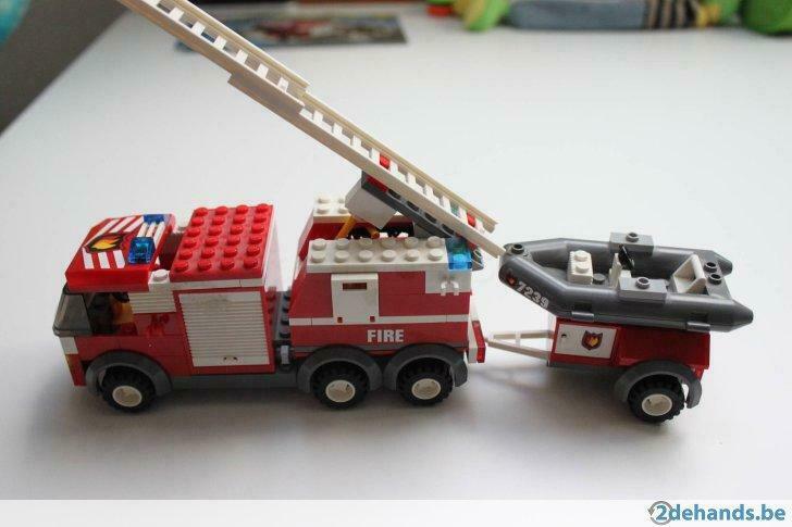 lego city brandweer ladderwagen 7239, Ophalen, Gebruikt