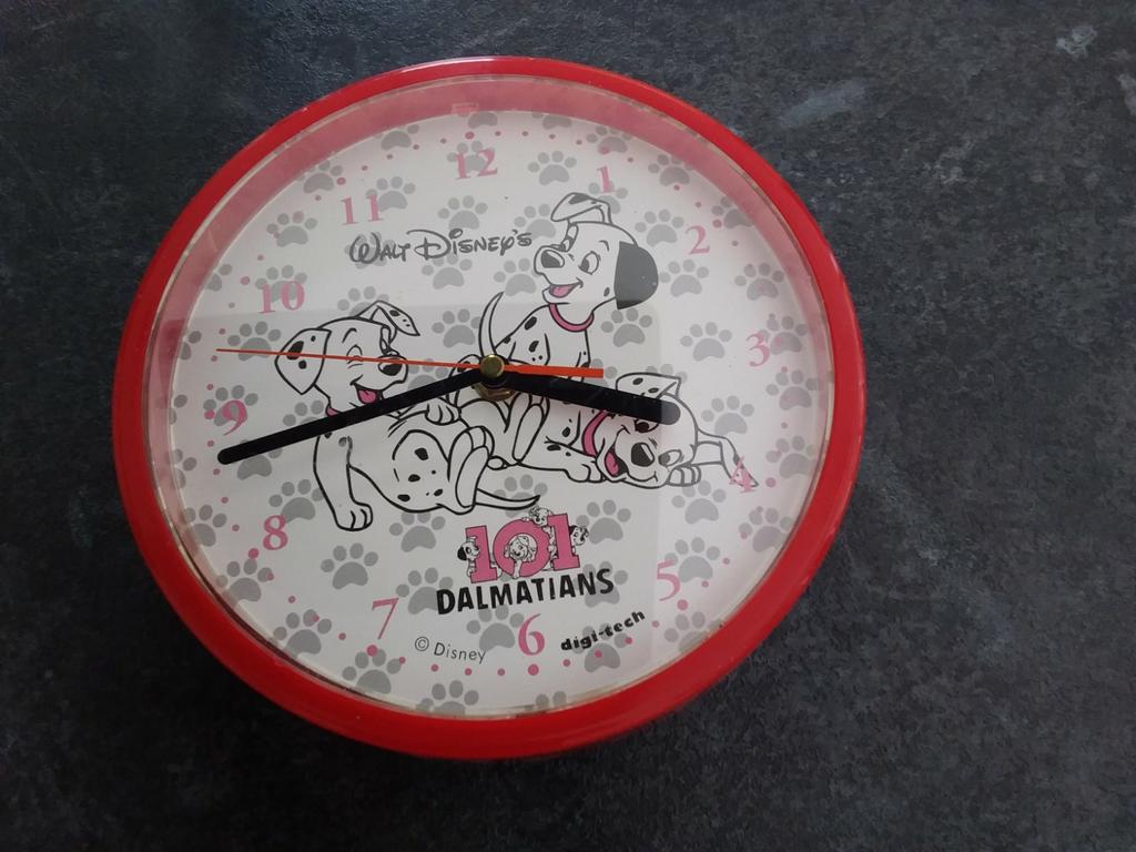 Wandklok, 101 dalmatiers, Walt Disney, Verzamelen, Ophalen of Verzenden, Zo goed als nieuw