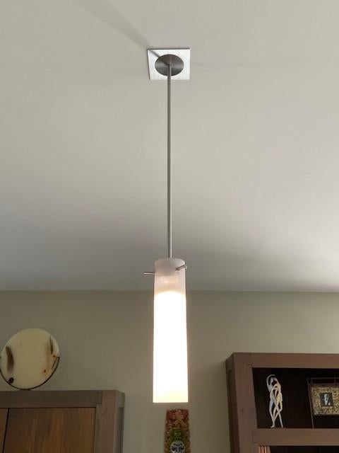 3 hangspots staaf, Ophalen, Zo goed als nieuw, Metaal of Aluminium, Plafondspot of Wandspot
