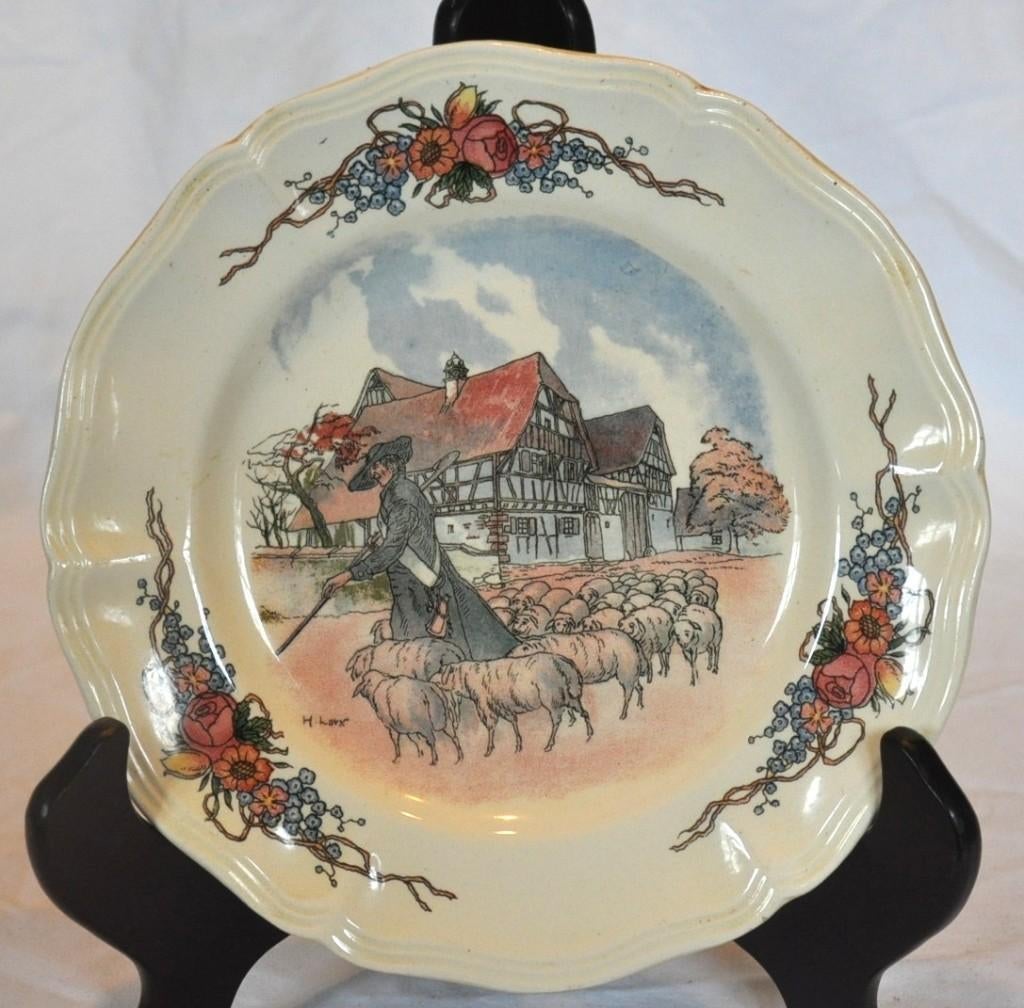 assiette a dessert obernai sarreguemines decor berger (2), Enlèvement ou Envoi