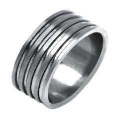 Bague large en acier pour homme finition mat/brillant, Enlèvement ou Envoi, Neuf, Fer ou Acier, Homme