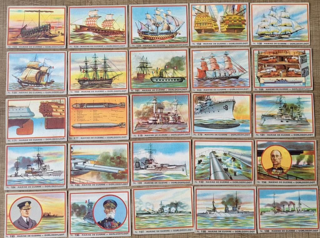 86 oude prentjes: Oorlogsvloot (Jacques chocolade), Verzamelen, Ophalen of Verzenden, Gebruikt, Overige onderwerpen, Prent